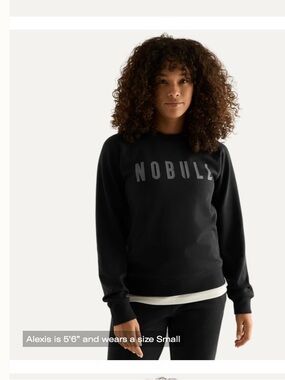 NOBULL Black & Grey Classic Logo Crewneck Sweater - Women’s size Medium
